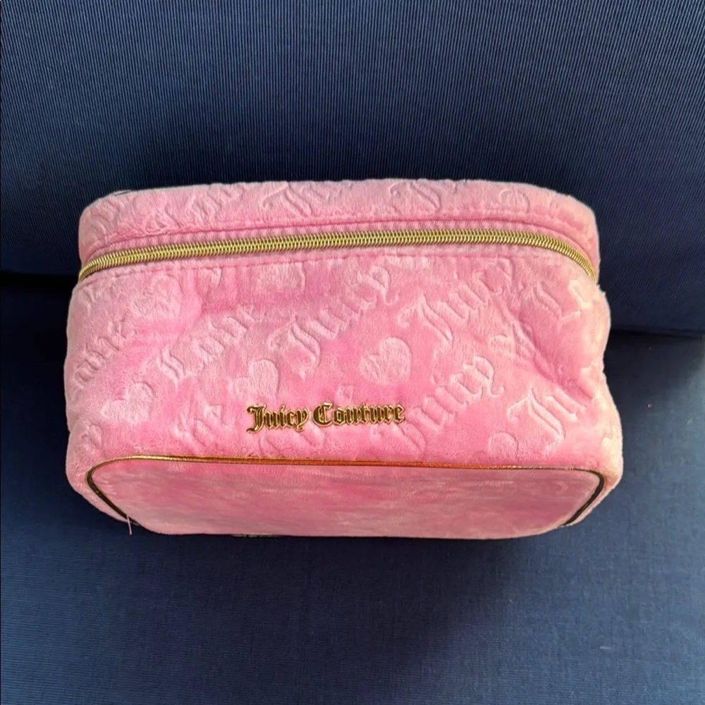 Juicy Couture Pink Velour Cosmetic Bag